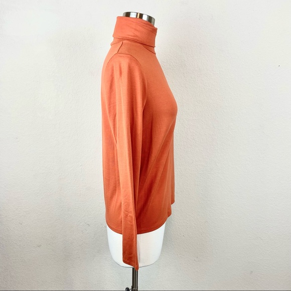 Sigrid Olsen Sport Turtleneck Rust Long-sleeve Top - Picture 4 of 10